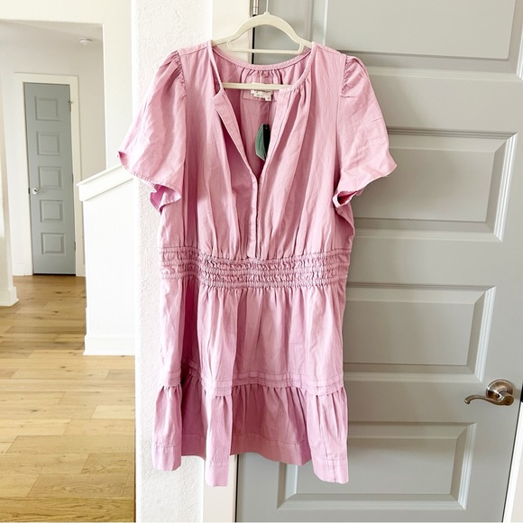 NWT Anthropologie Somerset Mini Dress Lilac Pink Cotton - Picture 2 of 4